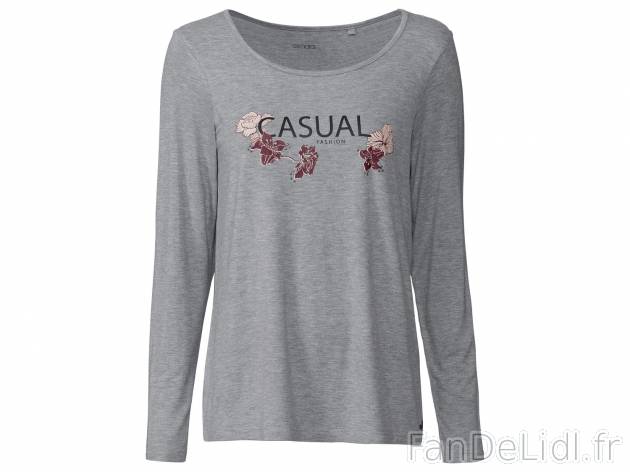 T-shirt à manches longues Esmara , le prix 4.99 € 
- Ex. 95 % viscose (LENZING™ ...