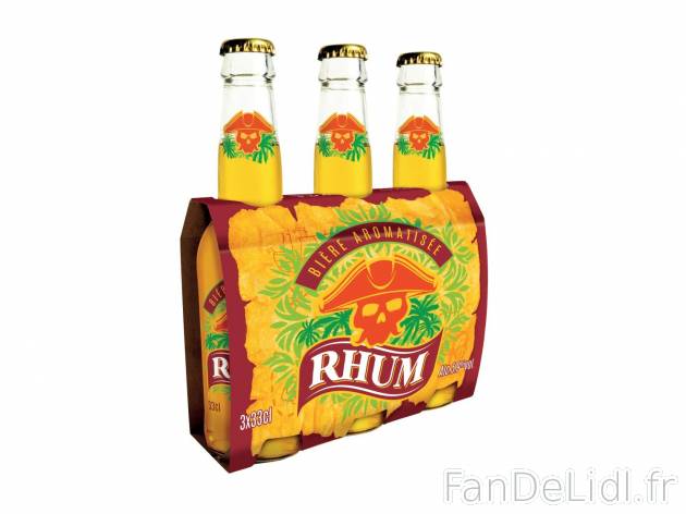 3 bières aromatisées au rhum ou à la vodka1 , prezzo 2.69 € per 3 x 33 cl au ...