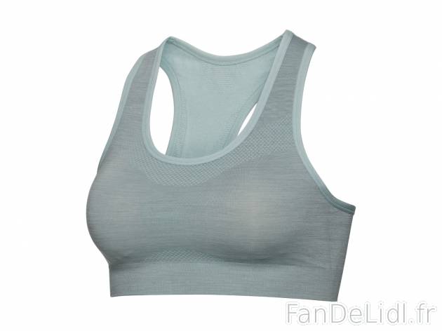 Brassière de sport sans couture , le prix 7.99 € 
- Ex. 88 % polyamide et 12 ...