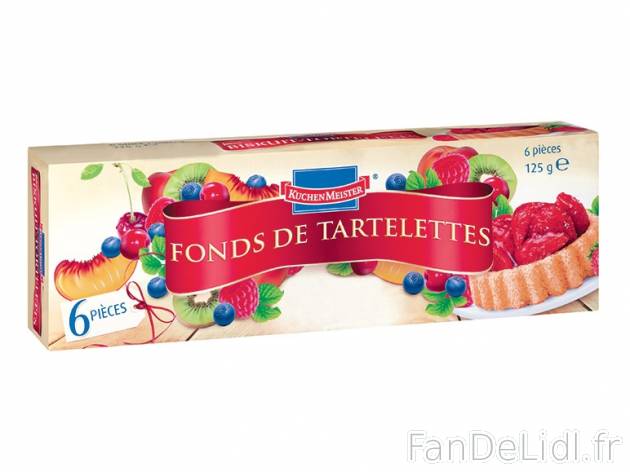 6 fonds de tartlettes , prezzo 0.99 € per 125 g, 1 kg = 7,92 € EUR.