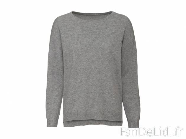 Pull en 100 % cachemire Livergy, le prix 39.99 € 
- 100 % cachemire
- 3 coloris ...