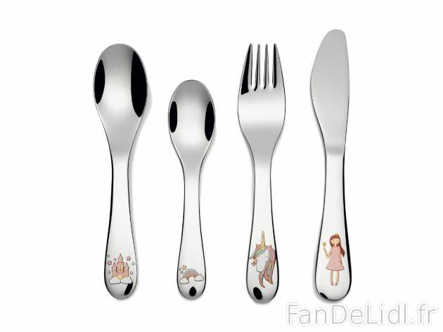 Couverts pour enfant , le prix 4.99 € 
- Set de 4
- Autres modèles disponibles ...