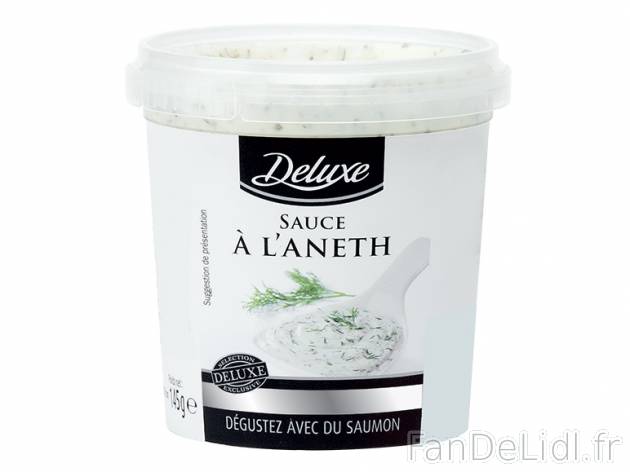 Sauce à l&apos;aneth , prezzo 1.49 € per 145 g, 1 kg = 10,28 € EUR.