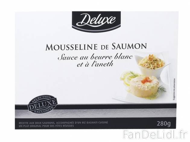Mousseline de saumon sauce beurre blanc, aneth et riz cuisiné , prezzo 5.23 € ...
