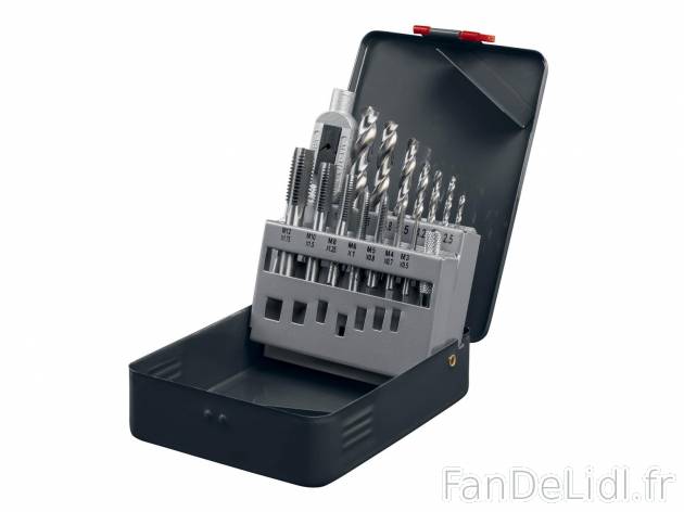 Set de 15 forets et tarauds , prezzo 12.99 € per Le set 
- Pour percer et tarauder ...