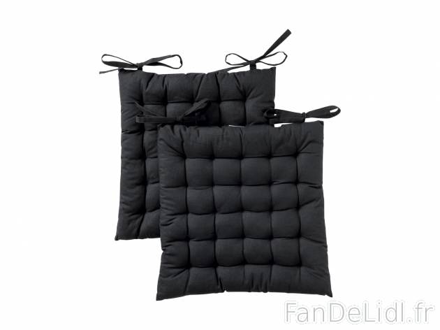 Coussins de chaise , le prix 7.99 € 
- Lot de 2
- Env. 40 x 40 x 4 cm (L x l ...