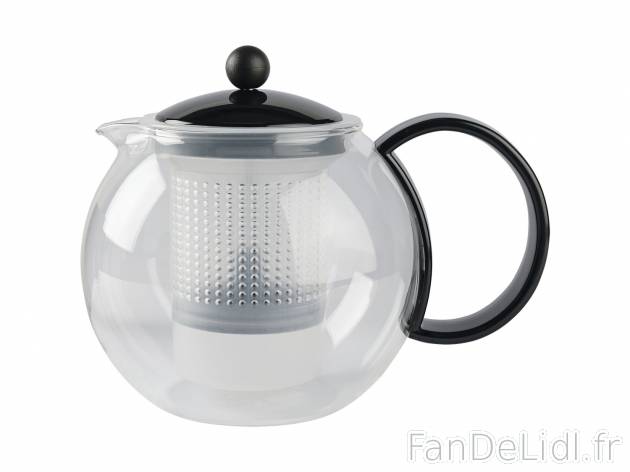 Théière , le prix 9.99 € 
- Env. 1 L
- Verre borosilicate résistant à la ...