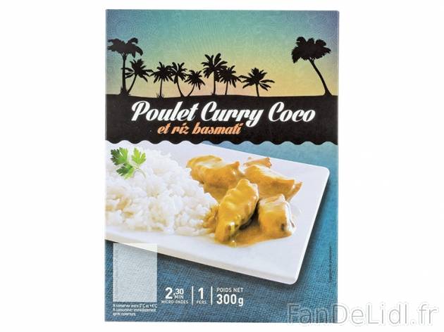 Rougail saucisse et riz basmati ou poulet curry coco et riz basmati , prezzo 1.99 ...