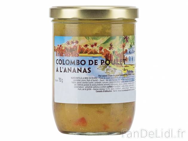 Colombo de poulet à l&apos;ananas , prezzo 4.49 € per 760 g, 1 kg = 5,91 € EUR.