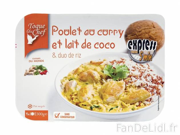 Plat exotique préparé , prezzo 1.69 € per 300 g au choix, 1 kg = 5,63 € EUR. ...