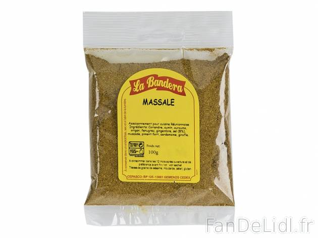 Epices massalé , prezzo 0.79 € per 100 g, 1 kg = 7,90 € EUR.
