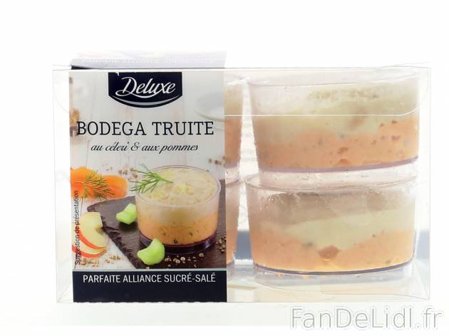 Bodéga truite au céleri et aux pommes , le prix 3.99 € 

Caractéristiques

- ...