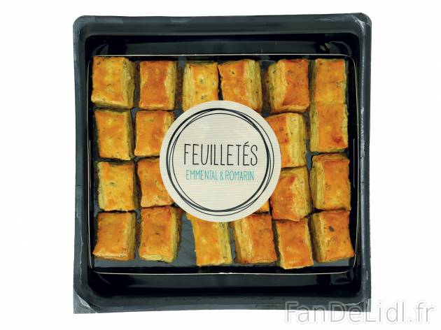 24 feuilletés emmental-romarin , le prix 3.99 € 

Caractéristiques

- Rayon ...