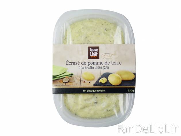 Écrasé de pomme de terre à la truffe d’été , le prix 3.49 € 
- 2 % de ...