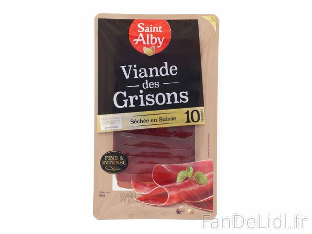 Viande des grisons , le prix 2.65 € 
- 10 tranches 
- Sauf départements 57, ...