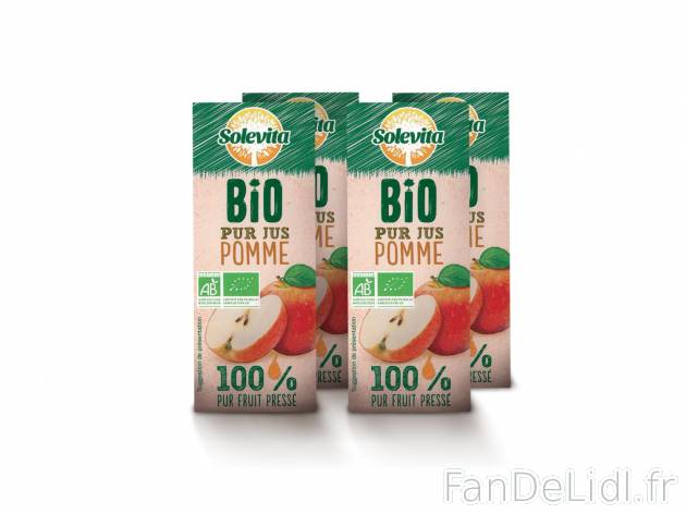 Pur jus de pomme Bio1 , prezzo 1.99 € per 6 x 20 cl 
-  Inédit chez Lidl