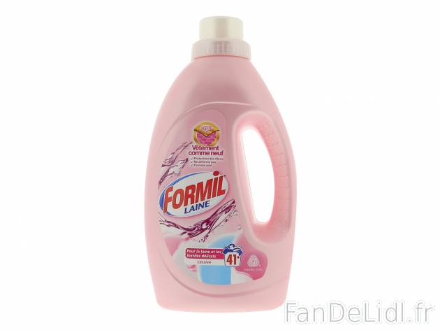 Lessive liquide , le prix 2.19 €  
-  Au choix : laine ou couleurs