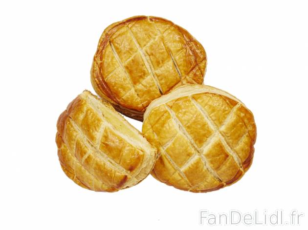 Mini galette des Rois frangipane , le prix 1.29 € 
- Format individuel
- Cuit ...
