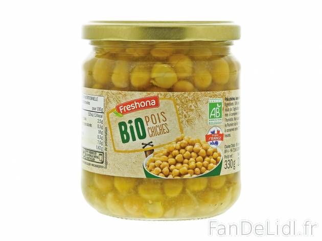 Pois chiches Bio , le prix 0.99 € 

Caractéristiques

- Bio
- AB agriculture ...