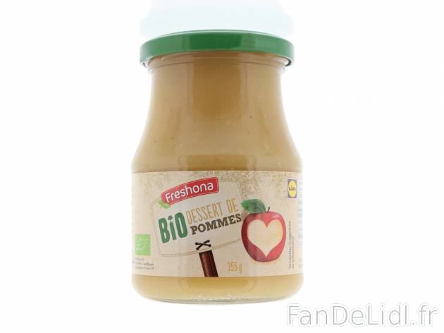 Dessert de pommes Bio , le prix 0.79 €  

Caractéristiques

- Bio