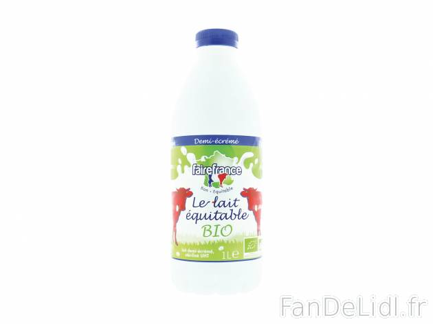 Fairefrance lait demi-écrémé Bio , le prix 1.19 € 

Caractéristiques

- ...