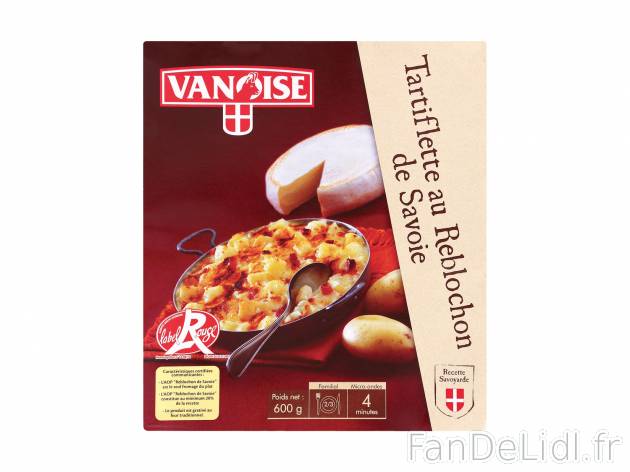 Tartiflette au Reblochon de Savoie , le prix 4.99 € 

Caractéristiques

- ...