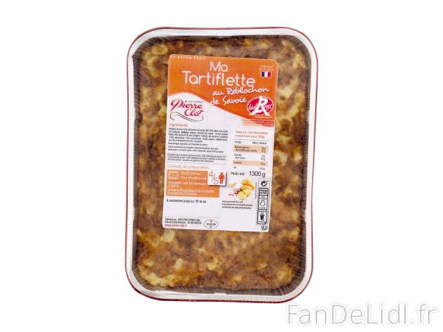 Tartiflette au reblochon de Savoie , le prix 8.99 € 

Caractéristiques

- ...