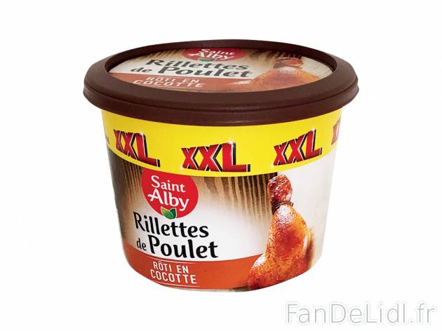 Rillettes de poulet XXL , le prix 2.19 € 
- Prix normal pour 220 g : 1,35 € (1 ...