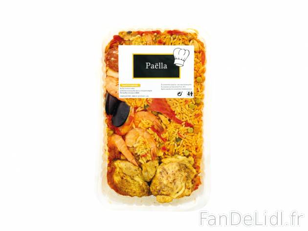 Paëlla , le prix 5.99 € 

Caractéristiques

- Transformé en France
- Rayon ...