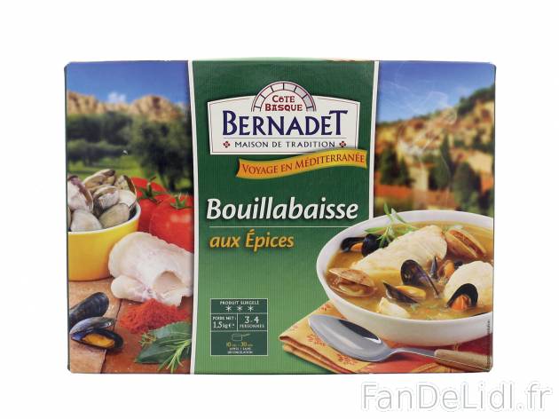 Bouillabaisse aux épices , le prix 5.99 €  

Caractéristiques

- surgelées