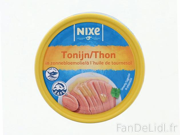 Thon à l’huile de tournesol , le prix 1.06 € 
- La boîte de 185 g : 1,25 ...