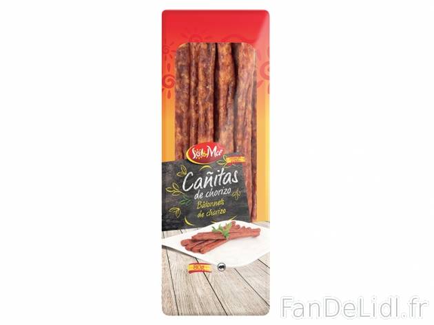 Bâtonnets de chorizo ou de saucissons secs catalans , prezzo 0.99 € per 80 g ...