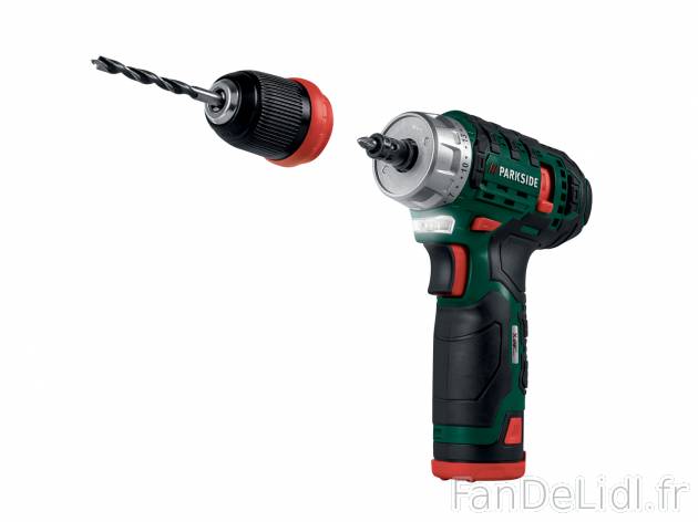 Perceuse-visseuse sans fil Parkside, X12VTeam, le prix 34.99 € 
- Commutation ...