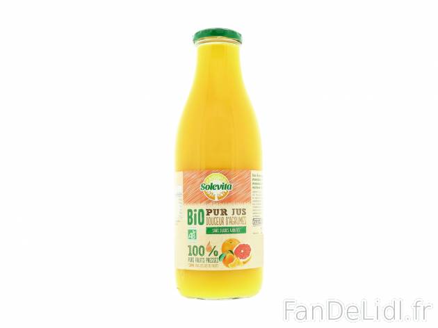 Pur jus douceur d’agrumes Bio , le prix 2.49 € 

Caractéristiques

- AB ...