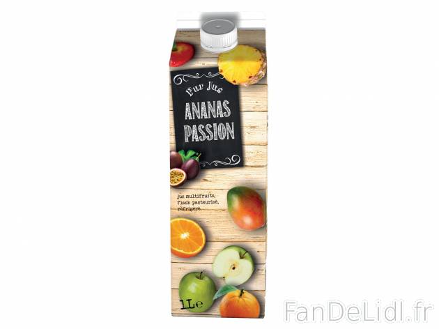 Pur jus ananas-mangue-passion , le prix 1.99 € 

Caractéristiques

- Rayon ...
