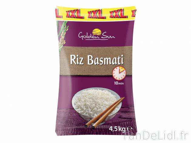 Riz basmati , le prix 6.99 €  
-  Grand format
-  Cuit en 10 minutes