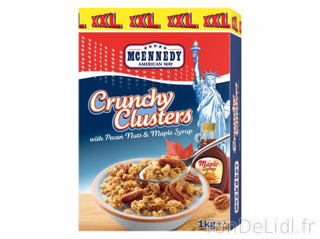 Muesli croustillant , le prix 3.29 €  
-  Inédit chez Lidl
-  Grand format