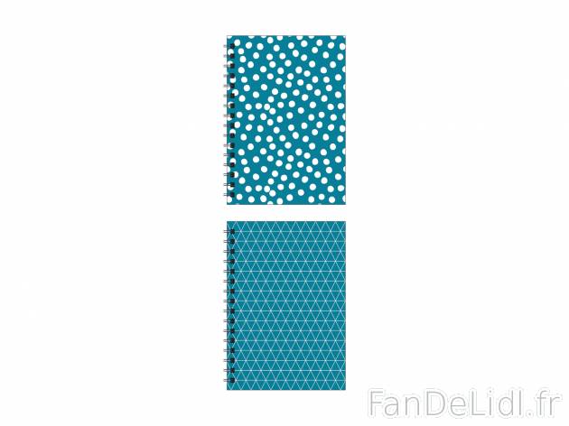 Carnets à spirales A5 ou A6 , le prix 2.49 € 
- Au choix : A5, 100 feuilles, ...