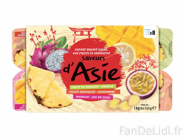 Yaourts brassés aux fruits Asie , le prix 1.79 € 
- Inédit chez Lidl
- Variétés ...