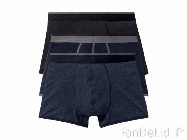 Boxers homme , le prix 6.99 € 
- Ex. 95 % coton et 5 % élasthanne
- Du S au ...