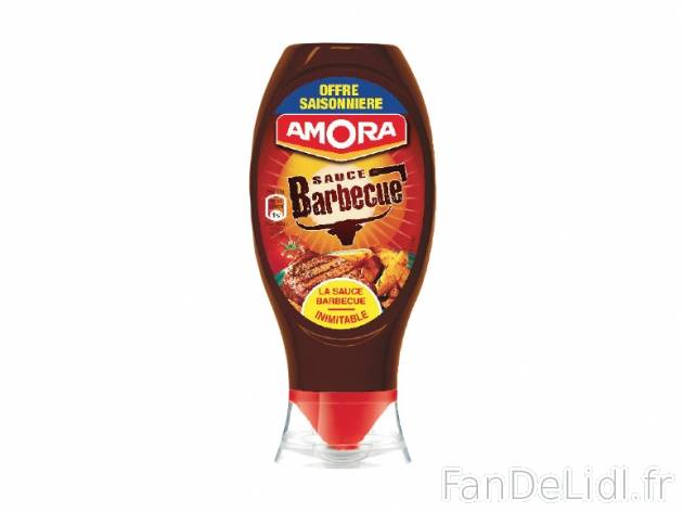 Amora sauce barbecue , prezzo 1.10 € per 490 g, 1 kg = 2,24 € EUR.