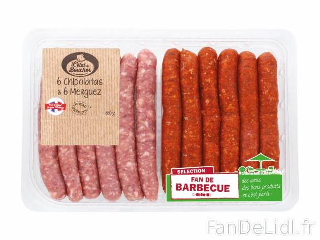 Plateau chipolatas et merguez1 , prezzo 4.99 € per 660 g 
-  Boyau naturel !