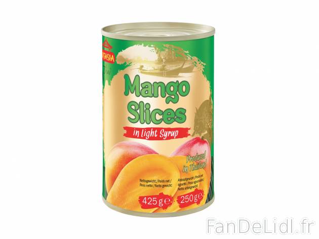 Mangues en tranches , le prix 0.99 &#8364;