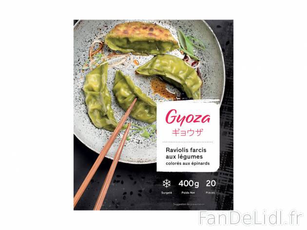 Gyozas , le prix 2.29 &#8364; 
- Au choix : aux l&eacute;gumes&nbsp;ou ...