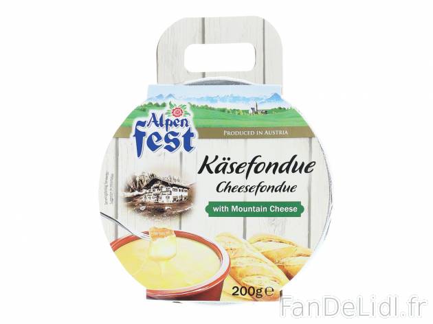Fondue montagnarde , le prix 2.19 &#8364; 
- 13% de Mat. Gr.&nbsp;sur produit ...