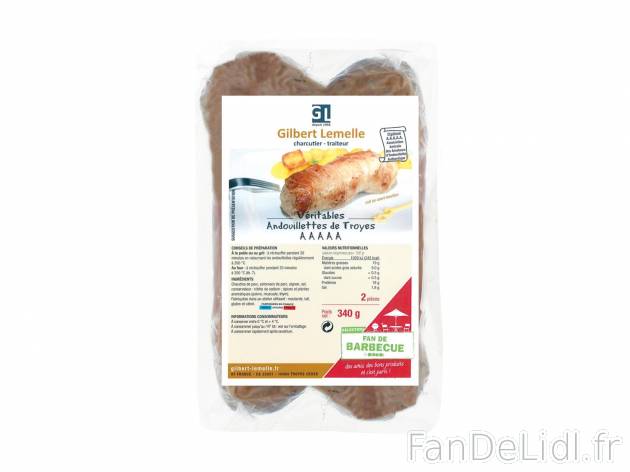 2 andouillettes de Troyes A.A.A.A.A.1 , prezzo 4.99 € per 340 g 
- A.A.A.A.A. ...