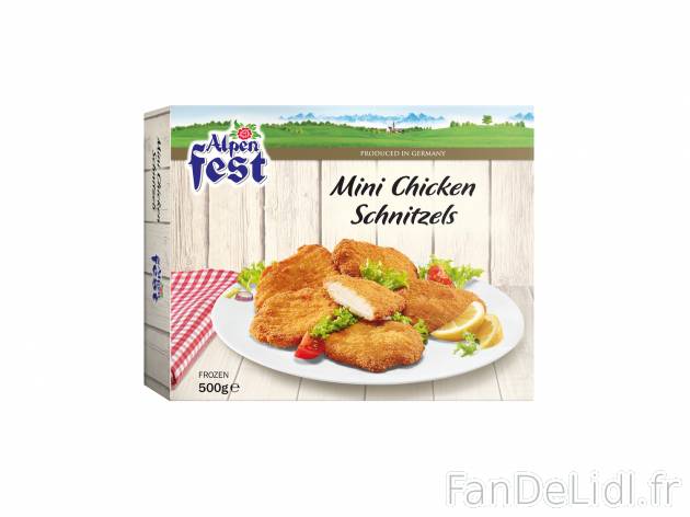 Mini escalopes de poulet panées , le prix 2.99 &#8364; 

Caractéristiques

- ...