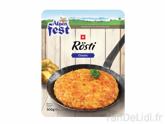 Rösti , le prix 1.99 &#8364;