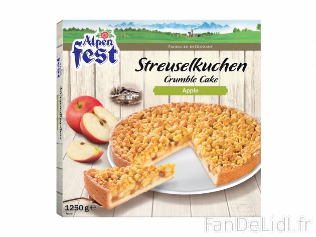 Tarte au crumble , le prix 4.99 &#8364; 
- Au choix : aux pommes,&nbsp;aux ...