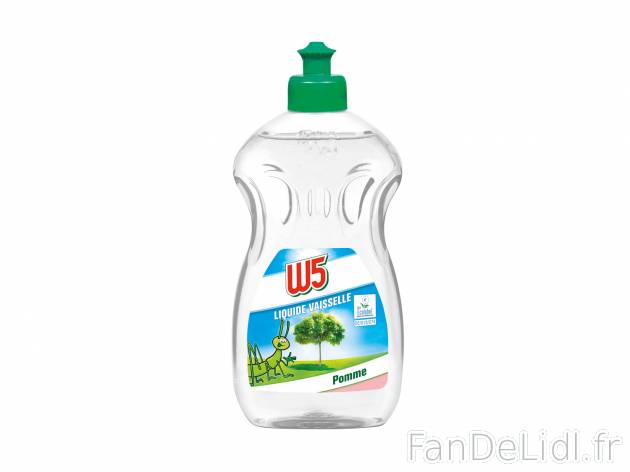 Liquide vaisselle , le prix 0.89 €  
-  Au choix : pomme ou agrumes